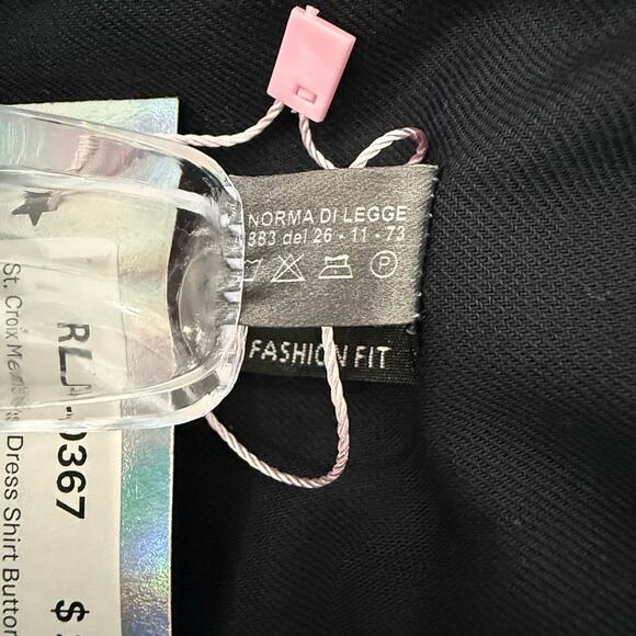 St. Croix Men's Dress Shirt Button Up Black Split Collar - Picture 5 of 6